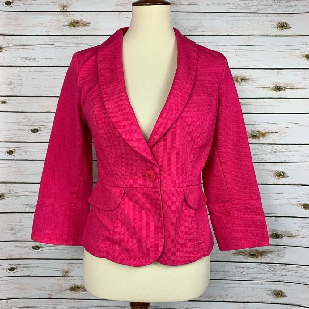 CAbi Bright Pink Blazer 3/4 Sleeve Style 310